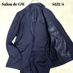 Salon de GW リングヂャケット スーツセットアップ ストレッチ 紺 S Salon de GW リングヂャケット スーツセットアップ ストレッチ 紺 S