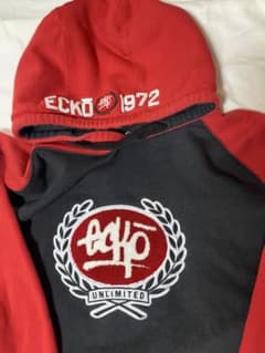 빈티지 ECKO UNLTD 까마귀 레드 블랙 XXL 자수