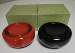 山中漆器　たに屋　応量器　木目黒と洗朱　2客セット　天然木 山中漆器 たに屋 応量器 木目黒と洗朱 2客セット 天然木 - メルカリ