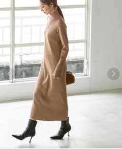 noble♡美品　総針Iラインニットワンピースのサムネイル