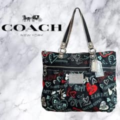 COACH POPPY トートバッグ グラフィティグラム Y2K 美品 廃盤レア COACH POPPY トートバッグ グラフィティグラム Y2K 美品 廃盤レア