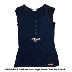 新品　ドルチェ&ガッバーナ ビーズロゴ　タンクトップ XS D&G ドルチェアンドガッバーナ ロゴ ボタン タンクトップ キャミソール