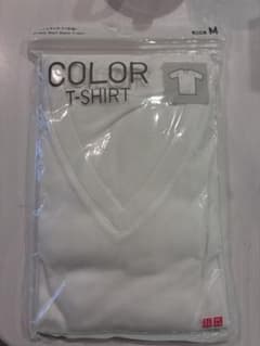 UNIQLO COLOR T-SHIRT Vネック ホワイト M