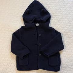 baby GAP くま耳 ニットカーディガン ネイビー 6-12Mのサムネイル