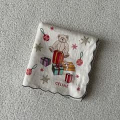 CELINE セリーヌ ヴィンテージ ハンカチ クリスマス テディベア