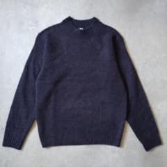 ユニクロ UNIQLO クルーネックニットセーター XS ネイビー ふんわり起毛のサムネイル