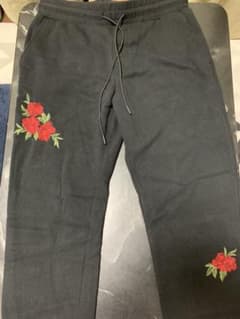 薔薇スウェットパンツ裏起毛のサムネイル
