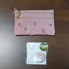 アフタヌーンティー　チェリー刺繍 さくらんぼ ファスナー ポーチのサムネイル