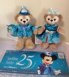 ダッフィー シェリーメイ ぬいぐるみバッジ 25周年 スパークリング