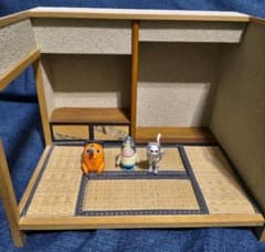 【！即購入大歓迎！】背景ボード　ドールハウス　ミニチュア　ハンドメイド　和室 中古 和室 ドールハウス 日本家屋 畳 床の間 ミニチュア 背景ボード