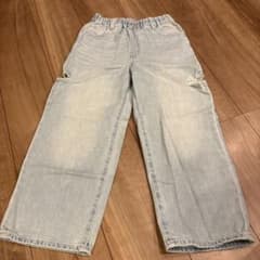 キッズ デニムパンツ ライトブルー ダメージ加工130cmのサムネイル