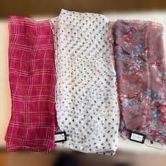 新品 花柄 シルク100% ストール3枚セット