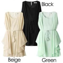シフォンノンスリーブワンピース Greenのサムネイル