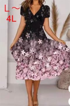 即日発送★インスタ映え★ 桜3D★花柄，イブニングドレス，大きい，体型カバーのサムネイル