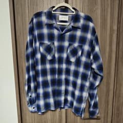 Rafu ネルシャツ チェック柄 ブルー XL MIYAGIHIDETAKA