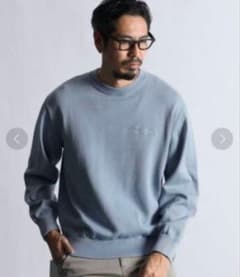 製品染め コットンクルーニット スエット感覚 ゆったり ヴィンテージ調 