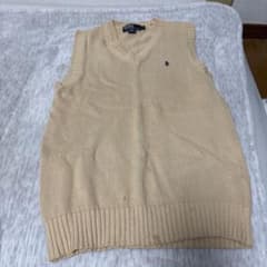 ベージュ ニット Vネック ベストのサムネイル