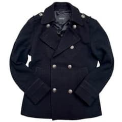 美品】 バーバリーブラックレーベル ナポレオンコート 銀ボタン ノバ