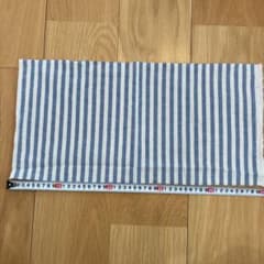 青と白のストライプ綿生地のサムネイル