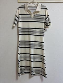 ❗️値下げしました❗️スキッパーネック 半袖ポロシャツ ボーダー柄のサムネイル