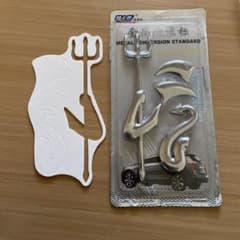 車　エンブレム　カーアクセサリー　悪魔　立体3D ステッカー　シルバーのサムネイル