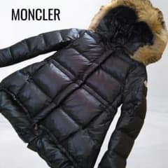 MONCLER ダウンジャケット サイズ3 タヌキファー ブラック - メルカリ