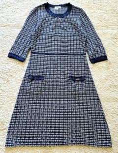 美品 courreges クレージュ◆ニットワンピース ツイード調 ラメ 40