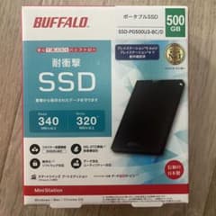 BUFFALO 外付けSSD 500GB SSD-PG500U3-BC ブラックのサムネイル