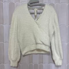 COCO DEAL カシュクール バックリボン シャギーニット ホワイトのサムネイル
