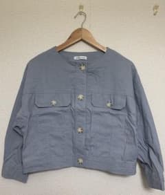 natural couture ノーカラージャケット ブルー系のサムネイル