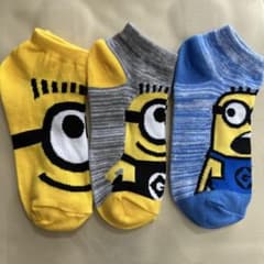 ミニオン キッズ靴下 3足セット18-23.5㎝　新品のサムネイル
