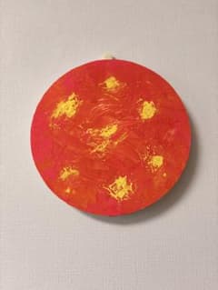 抽象画 円形　アートパネル　太陽　アクリル画 抽象画 円形 アートパネル 太陽 アクリル画 - メルカリ