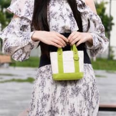 ⭐︎ライムグリーン⭐︎【2WAY】帆布のミニショルダートートスマホが入る小さめバッグのサムネイル