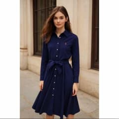 近年 ラルフローレン 鹿の子 ポロシャツ ロングワンピース ポニー QR