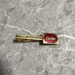 희귀 Cartier 까르띠에 넥타이 핀 에나멜 레드 골드 레드