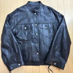 MEOW BY MINA バンダナ　レザー トラッカーライダースジャケット MEOW BY MINA バンダナ レザー トラッカーライダースジャケット - メルカリ