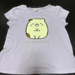 すみっコぐらし 猫、しろくま　スパンコール Tシャツ 130cmのサムネイル