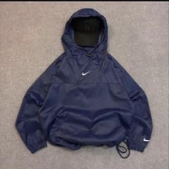 90s. Nike フード付きナイロンジャケット M ネイビーのサムネイル