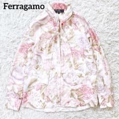 現行✨salvatore ferragamo シルクボウタイブラウス 花柄 春夏 - メルカリ