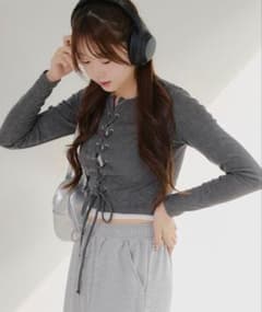 OLIVE des OLIVE 【WEB限定】ピグメント風レースアップトップス