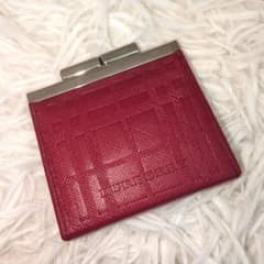 〇未使用級〇BURBERRY メガチェック コインケース がま口 レッド