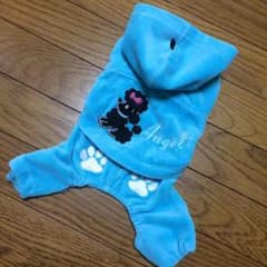 犬服★poppia ベロアつなぎ Mのサムネイル