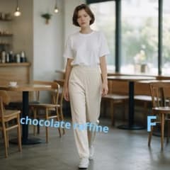 新品タグ付 chocol raffine 裏起毛あったかパンツ アイボリー