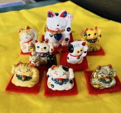 招き猫 置物セット 8体 陶器 - メルカリ