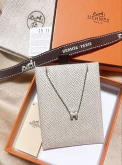 【新品未使用】HERMES pop h ネックレス マロングラッセ