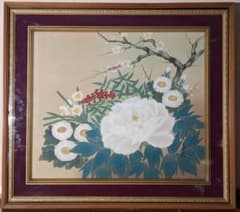 【真作】絵画　日本画10号　春の吉祥花図　白牡丹と梅の彩り　Y56 真作】絵画 日本画10号 春の吉祥花図 白牡丹と梅の彩り Y56 - メルカリ