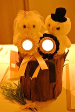 新郎新婦フクロウ　ぬいぐるみのサムネイル