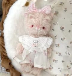 紳士ねこ アーティストベア 海外作家様 ハンドメイド ぬいぐるみ テディベア ピンク色の仔猫ちゃん アーティストベア 海外作家様 ハンドメイド