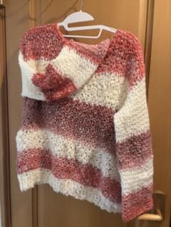 ハンドメイド　ボーダー柄 ニットセーター 長袖のサムネイル