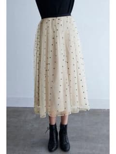 JILLSTUART チュールスカート ハート柄 ベージュのサムネイル